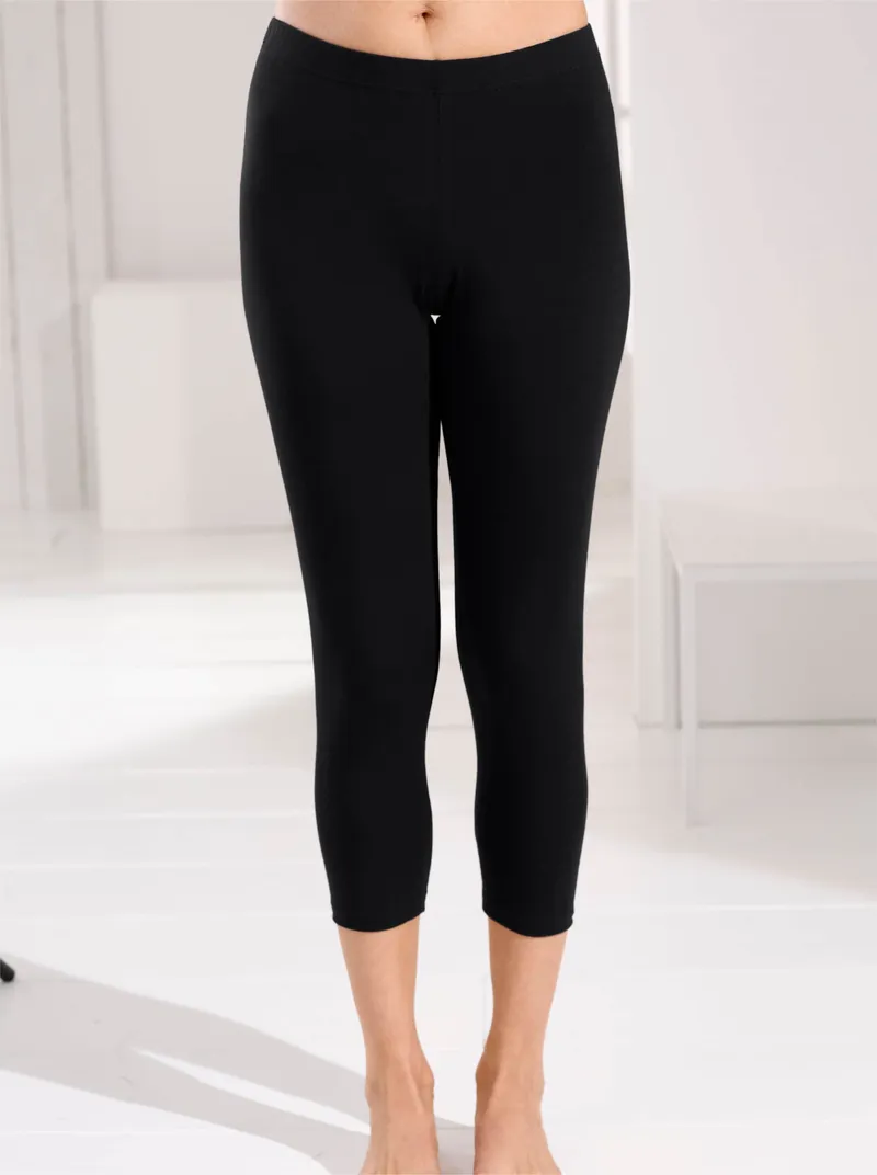 wäschepur Leggings 3/4-lang schwarz, Schwarz, – Produktbild 1 von 3