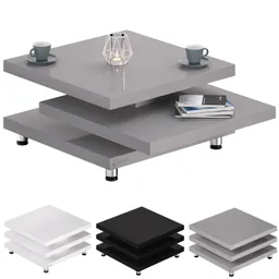 Casaria® Couchtisch New York Grau 72x72cm verstellbar – Produktbild 1 von 1