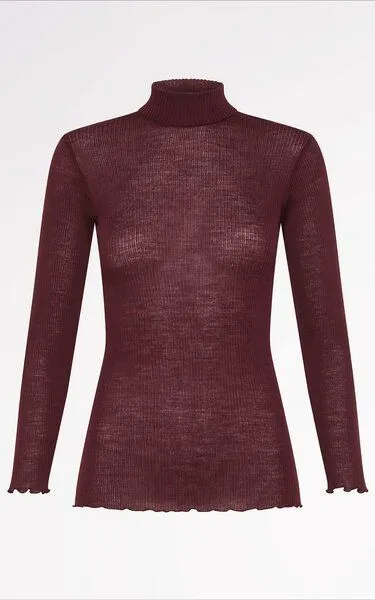 CASAGiN CASAGiN Rollkragenpullover aus Wolle, Bordeaux, – Produktbild 1 von 1