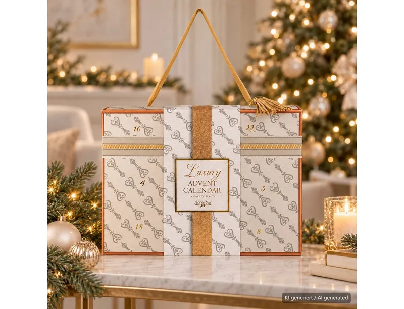Accentra Accentra Kosmetik-Adventskalender LUXURY CASE für Frauen - XXL Beauty Weihnachtskalender Körperpflege (Packung), Vegane Kosmetik, Designed in Germany, Goldfarben, – Produktbild 4 von 5