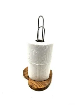 Olivenholz erleben Olivenholz erleben WC-Rollenhalter KLASSIK & DESIGN mit Sockel in Herzfrom aus Olivenholz – Produktbild 1 von 1