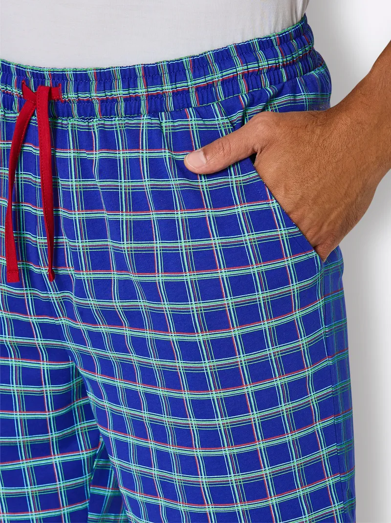 wäschepur men Hose kurz royalblau-kirsche-kariert, Royalblau-kirsche-kariert, – Produktbild 2 von 2