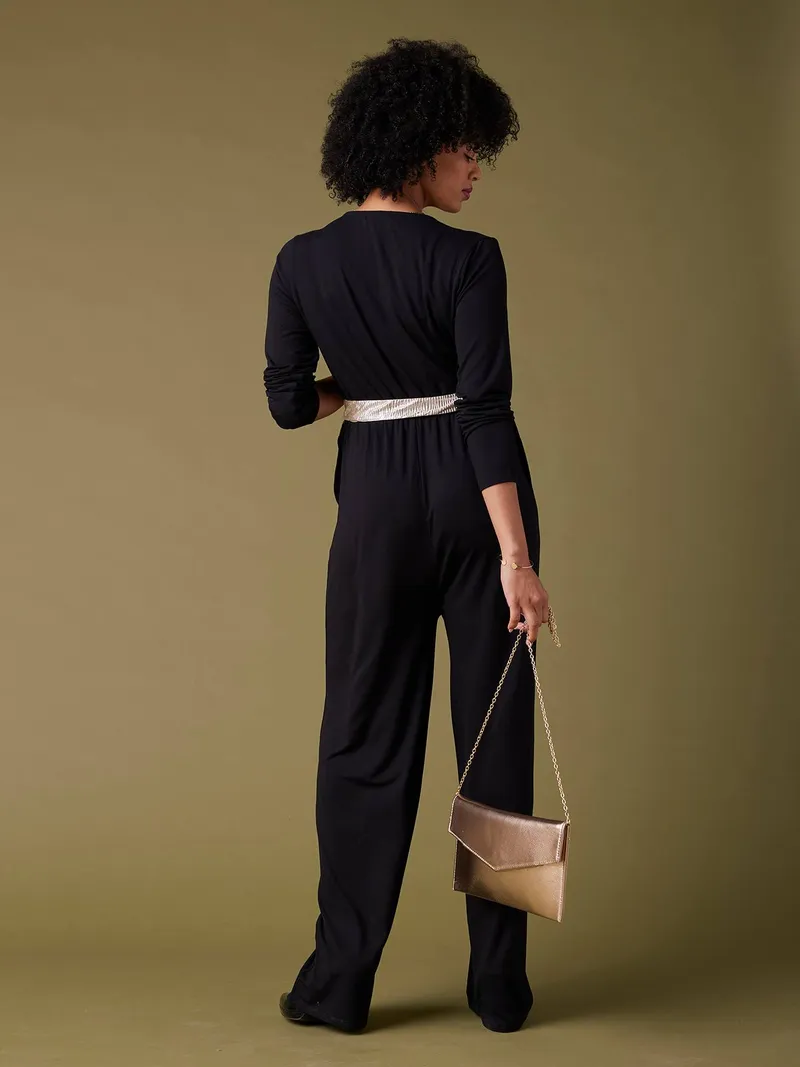 Envie De Fraise Weiter Umstands-Jumpsuit mit Wende-Gürtel ENVIE DE FRAISE, Schwarz, – Produktbild 2 von 4