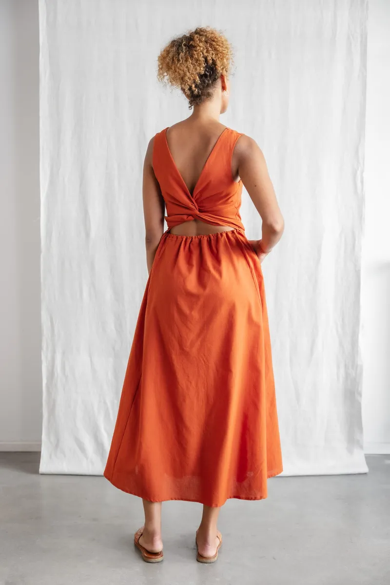 Jyoti - Fair Works Jyoti - Fair Works Damen vegan Kleid Khushi Terracotta, Dunkelorange, – Produktbild 1 von 1