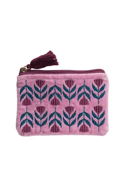 Tranquillo Samttäschchen FLORAL (Bio-Baumwolle) - blau – Produktbild 1 von 1