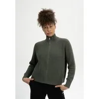 MELA MELA Rippstrick Jacke Style KAMUKA aus 100% Bio-Baumwolle, Grün melange, – Produktbild 1 von 1