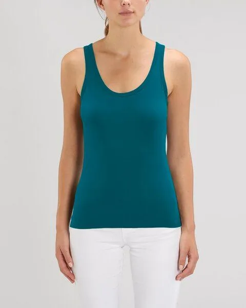 YTWOO YTWOO Damen Top aus Bio Baumwolle, nachhaltig & fair, viele Farben, Ozeanblau, – Produktbild 1 von 4