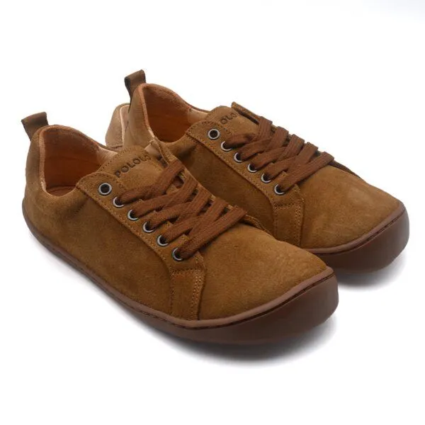 Pololo Pololo Barfuß Sneaker für Erwachsene, chromfrei gegerbtes Leder, Braun, – Produktbild 1 von 4