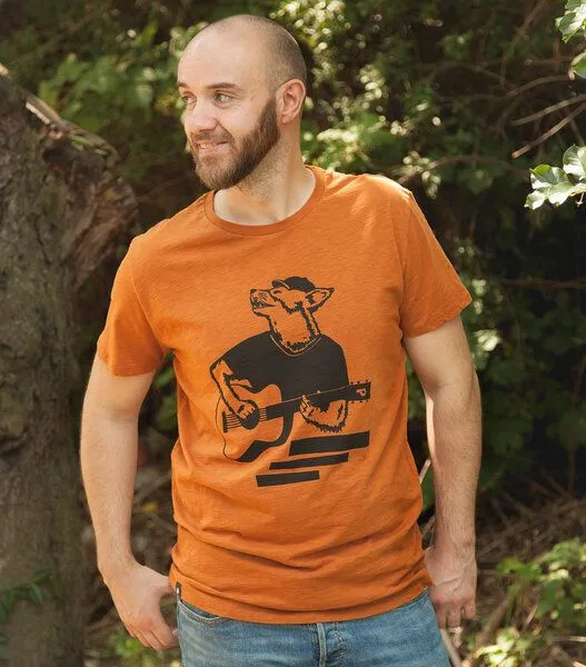 päfjes päfjes Frank Fuchs/Gitarre Fuchs - Fair gehandeltes Männer T-Shirt - Slub Orange – Produktbild 2 von 4