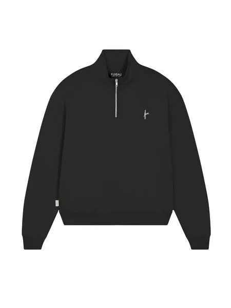 FUXBAU FUXBAU Frauen fux Half Zip Sweater, Schwarz, – Produktbild 3 von 4
