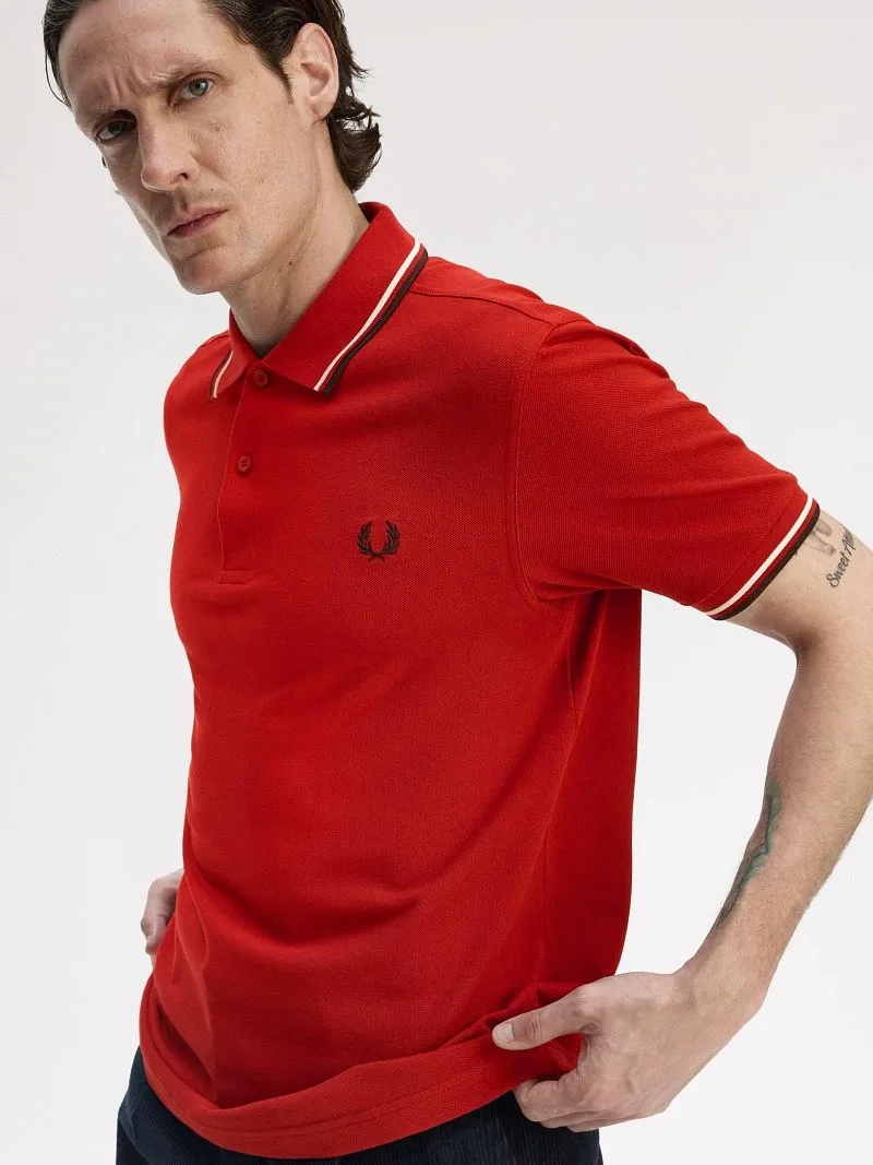 Fred Perry Fred Perry Polo Twin Tipped M3600 Rot 74A - Größe M, Rot, – Produktbild 5 von 5