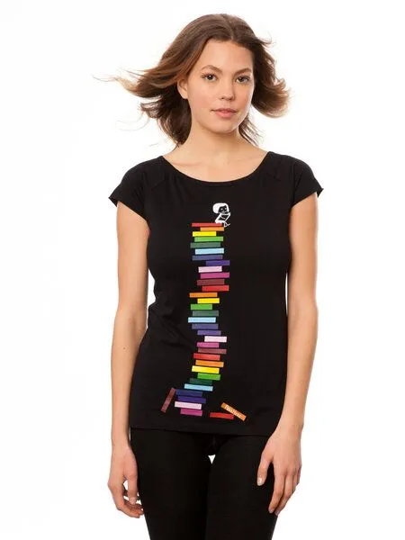 FellHerz FellHerz Damen T-Shirt Books Girl Bio Fair, Black (schwarz), – Produktbild 1 von 4