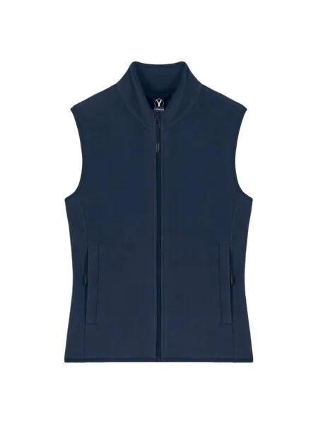 YTWOO YTWOO Damen ärmellose Fleecejacke enganliegend aus 100% recyceltem Polyester, Navyblau, – Produktbild 3 von 4