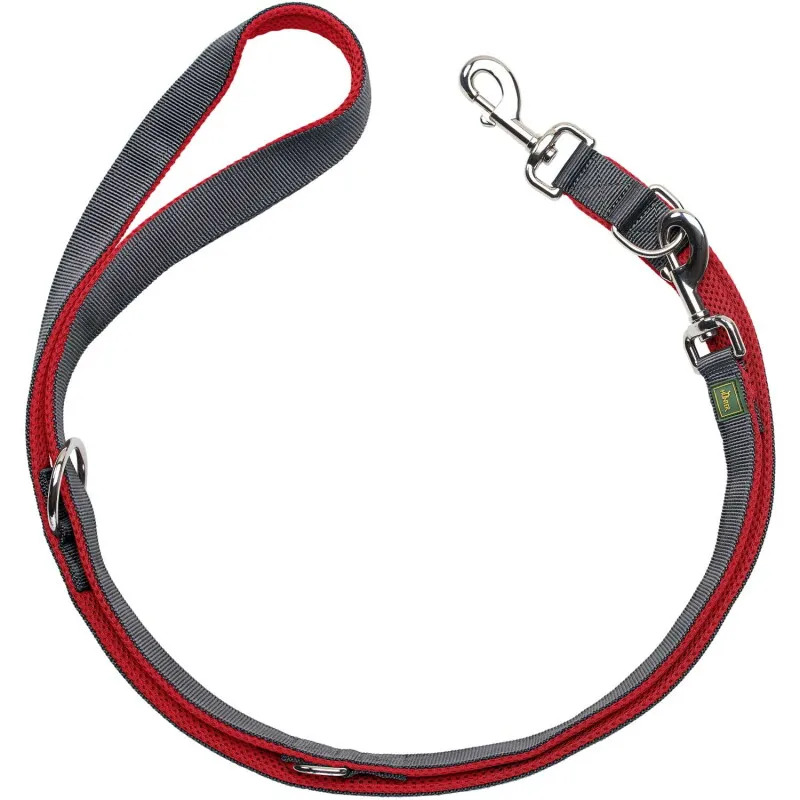 Hunter Hunter Verstellbare Führleine Maldon rot/ grau 2,5 cm, Rot/ grau, – Produktbild 1 von 2