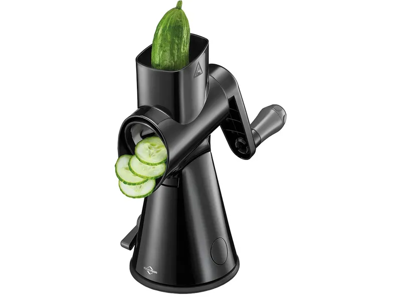 Manuelle Trommelreibe zum Zerkleinern von Gemüse und Obst, Schwarz, – Produktbild 1 von 1