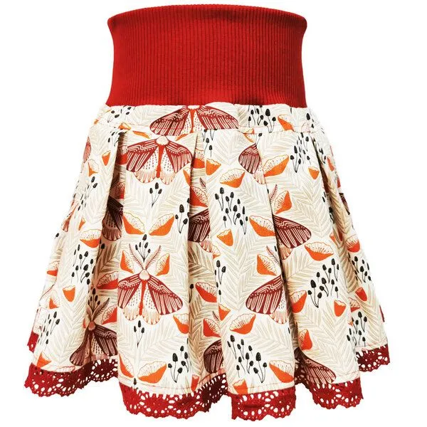liebewicht liebewicht Faltenrock Rock bunt gemustert für Mädchen aus Biobaumwolle, Bunt rot, – Produktbild 1 von 6