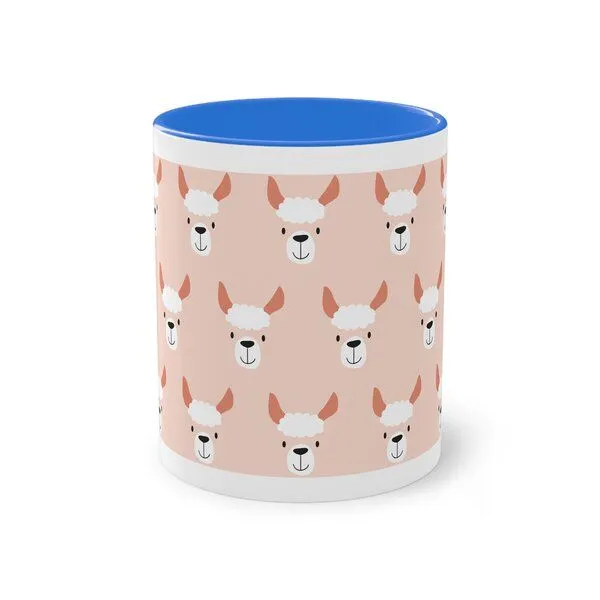 PepMelon Lama Tasse mit Farbe innen, Be Llamazing, lustige Lama Weihnachtstasse, Blau, – Produktbild 3 von 4
