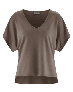 HempAge Hempage Damen vegan T-Shirt Aus Slub-Jersey Staubbraun – Produktbild 1 von 1
