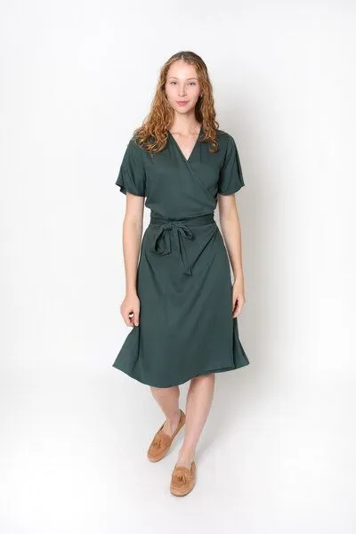 Zerum Zerum Tencel Wickelkleid Modell: Suki, Forest (grün), – Produktbild 3 von 5