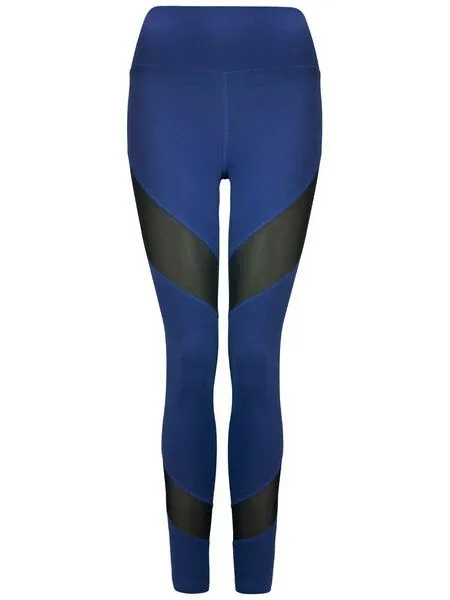 nice to meet me nice to meet me Energy Legging aus Biobaumwolle und Netzstoff, Black blue, – Produktbild 1 von 3