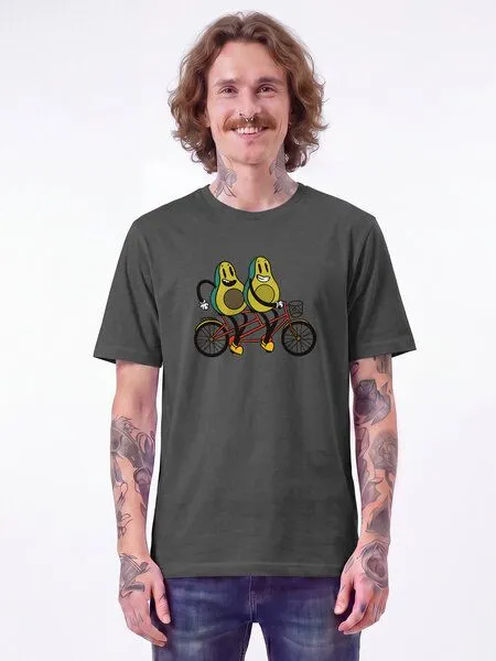 watapparel watapparel T-Shirt Unisex Avocado Fahrrad, Anthracite, – Produktbild 2 von 2