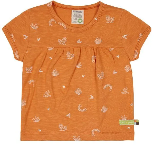 loud + proud loud + proud Babys & Kinder Tunika Slub Jersey mit Druck, GOTS-zertifiziert, Carrot(orange), – Produktbild 2 von 2