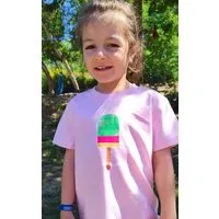 MelaDi Meladi Kinder Shirt aus Biobaumwolle - Eis am Stiel auf Pink – Produktbild 1 von 1