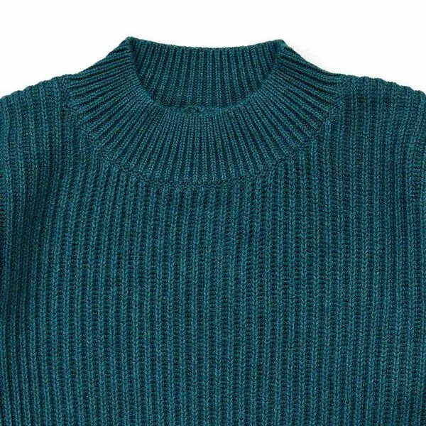 Sense Organics Sense Organics Kinder Strickpullover, Modell MARLEY, Dunkelgrün melange, – Produktbild 2 von 3