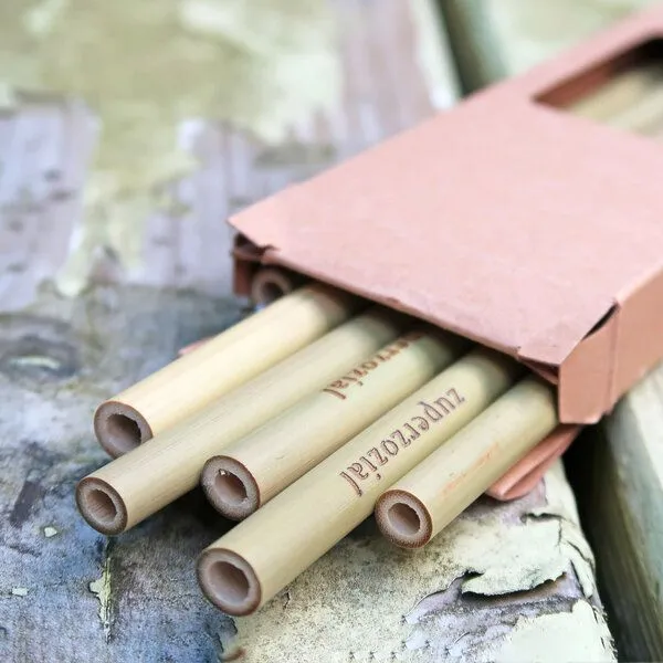 Zuperzozial Zuperzozial Wiederverwendbare Bambus Strohhalme, 6 Stk. – Produktbild 2 von 4