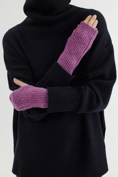 Basic Apparel Basic Apparel Strick-Armstulpen SALLY mit Bio-Wolle, Lila-violet-tulip, – Produktbild 1 von 4