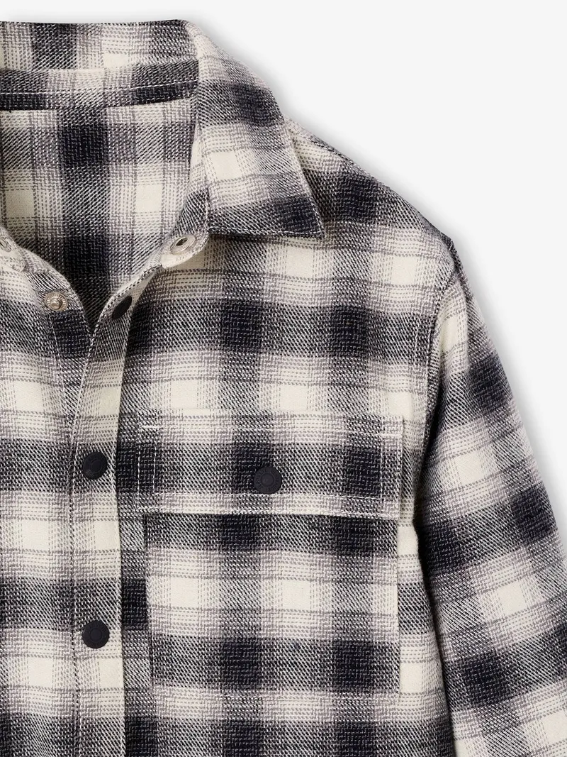 Vertbaudet Vertbaudet Hemd Flanell Jungen, Grau, – Produktbild 4 von 6