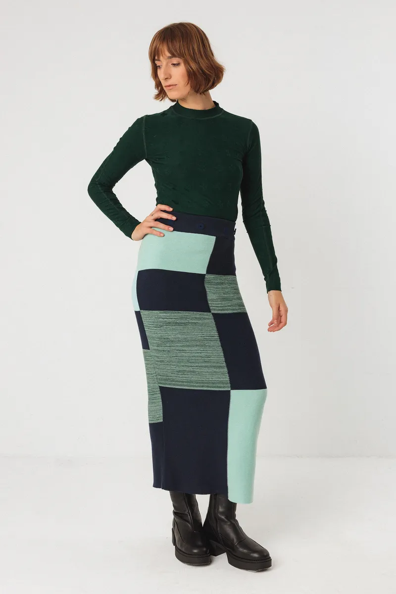 SKFK SKFK Damen vegan Rock Zweiteiler Ibana Blau, Extra dunkelblau, – Produktbild 1 von 2