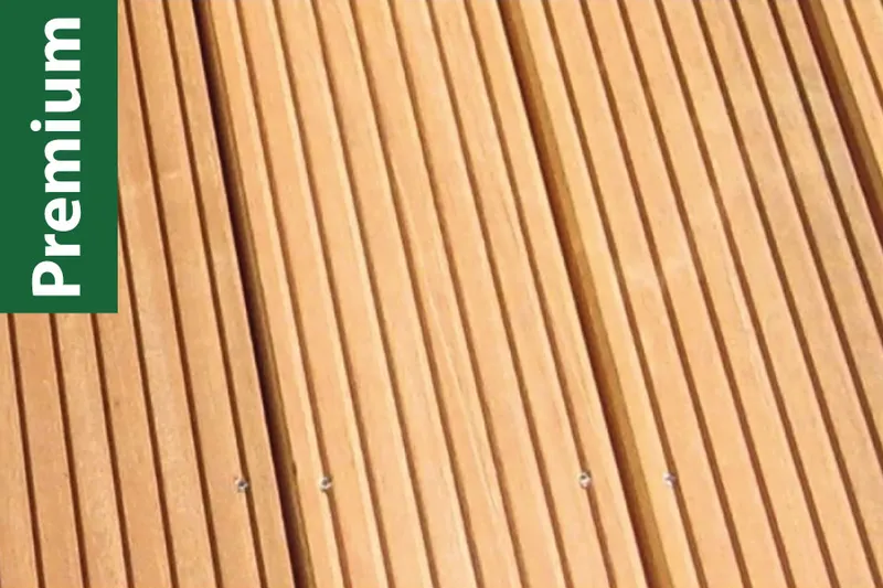 woodstore24 Bangkirai Premium KD grob / fein geriffelt 25 x 145 mm, 3,66 m lang - Sichtseite fein geriffelt – Produktbild 1 von 1