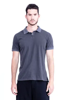 RAVENS VIEW IBIZA RAVENS VIEW IBIZA Herren vegan Polo-T-Shirt Anthrazitgrau – Produktbild 1 von 1