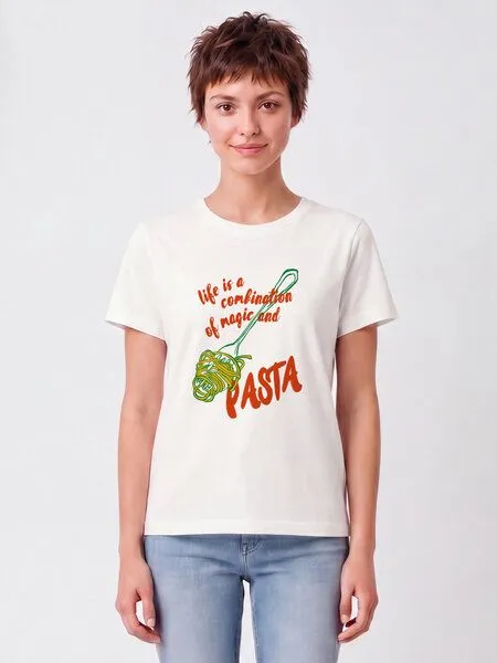 watapparel watapparel T-Shirt Frauen Magic and pasta, Off white, – Produktbild 2 von 2