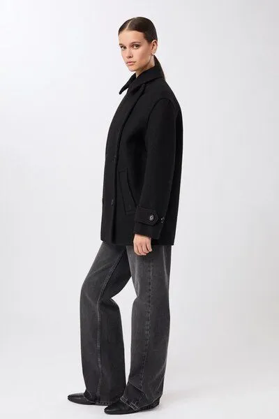 LangerChen LangerChen Langer Cabanstyle mit großem Kragen, Black (schwarz), – Produktbild 3 von 4