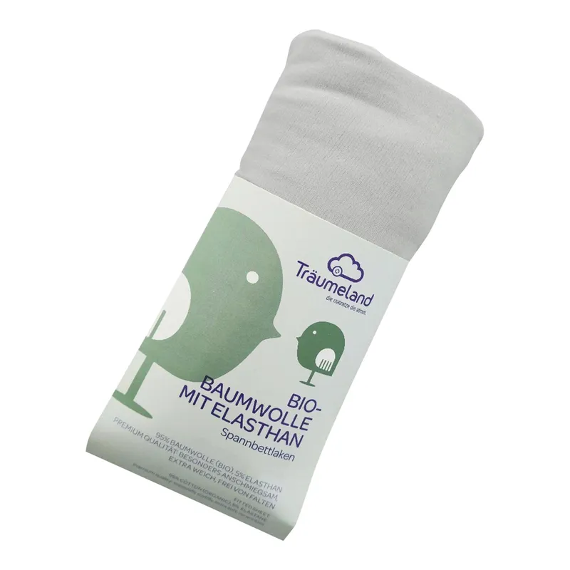 Träumeland Träumeland Spannbetttuch Bio-Baumwolle mit Elasthan 60x120 - 70x140 cm, Grau, – Produktbild 1 von 1
