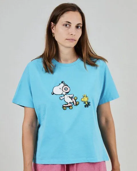 Brava Fabrics Brava Fabrics Peanuts Roller Oversize T-Shirt Blau – Produktbild 2 von 4