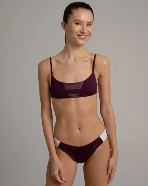 Bodyguard Bodyguard Tonga Bikini Top aus ECONYL®, Aubergine, – Produktbild 2 von 4