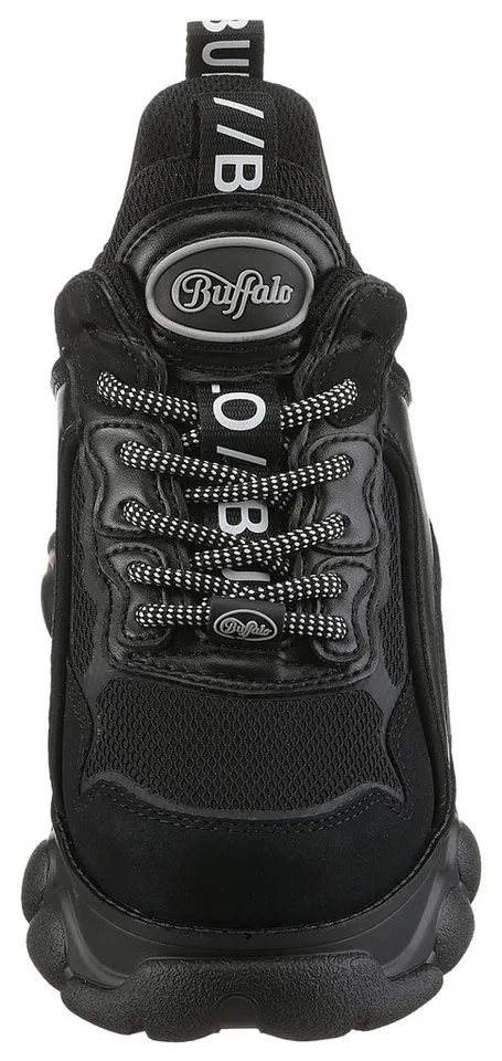 Buffalo Buffalo CHAI Plateausneaker, Ugly-Sneaker, Halbschuh, Schnürschuh in veganer Verarbeitung, Schwarz, – Produktbild 4 von 5