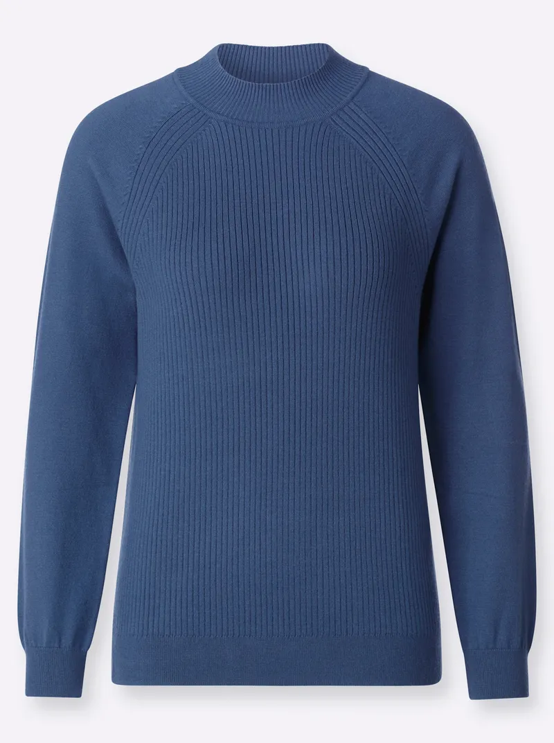 Witt Stehkragenpullover jeansblau, Jeansblau, – Produktbild 2 von 2