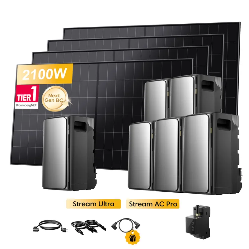 EcoFlow EcoFlow Stream Ultra, All-in-One Speicher für Balkonkraftwerke, mit 4 x 480Wp Sunpro BC Bifazial Full Black Solarmodul, by Powerness - Stream Ultra + 5 x Stream AC Pro | 11520Wh / 1 x Smart Meter / Standardversand – Produktbild 2 von 2