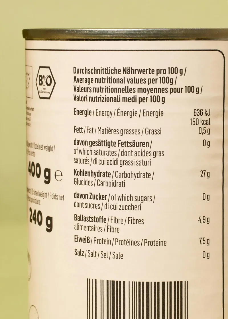 KoRo Verzehrfertige Bio Kidneybohnen in der Dose 240 g – Produktbild 4 von 5