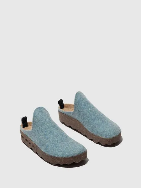 ASPORTUGUESAS ASPORTUGUESAS Filz Pantolette Come, Sky blue/yellow, – Produktbild 3 von 4
