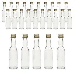 mikken mikken Set 25x Mini Glasflaschen als Geschenkflaschen Likörflaschen mit Trichter – Produktbild 1 von 1
