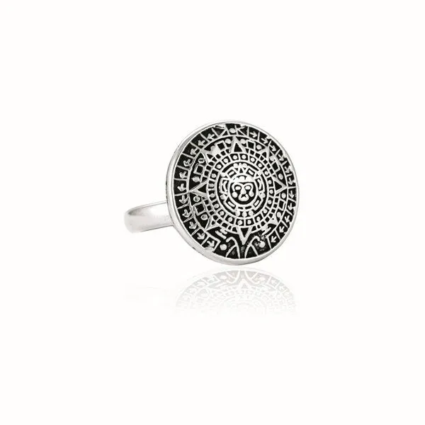 pakilia pakilia Silber Ring Aztekenkalender Fair-Trade und handmade – Produktbild 8 von 8