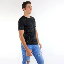 Gary Mash GARY MASH Shirt White Splashes aus Modal®-Mix Schwarz – Produktbild 1 von 1