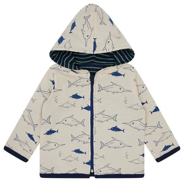 loud + proud loud + proud Babys & Kinder Wendejacke mit Kapuze, GOTS-zertifiziert, Ultramarine(blau), – Produktbild 1 von 6