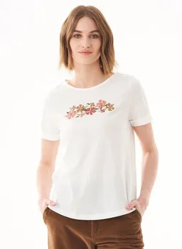 ORGANICATION ORGANICATION T-Shirt aus Bio-Baumwolle mit Blumen-Stickerei – Produktbild 1 von 1
