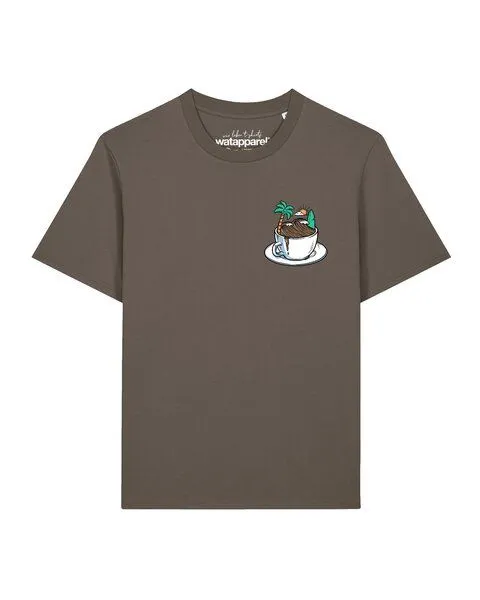 watapparel watapparel T-Shirt Unisex Coffee waves, Mocha, – Produktbild 1 von 2